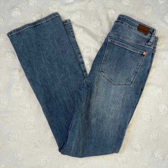 Judy Blue Slim Bootcut Light Wash Distress High Rise Denim Jeans Size 30 Stretch - Picture 4 of 8